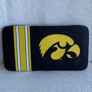 NWOT University of Iowa Hawkeyes NCAA Black Jersey Hard Case Wristlet Wallet